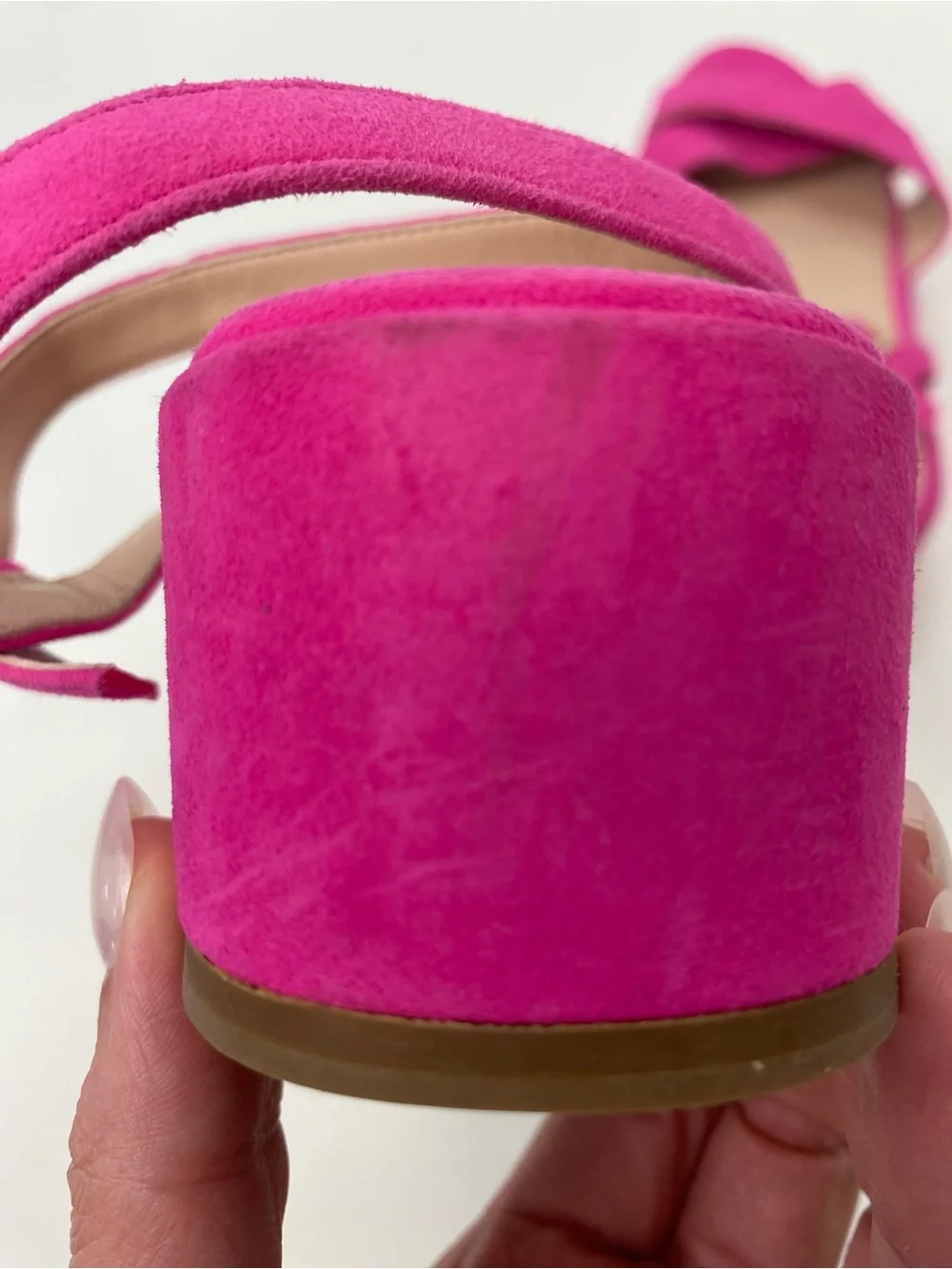 kate spade Hot Pink Suede Crisscross Ankle-Strap Sandals